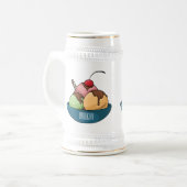 Ice Creme Cartoon Illustration Bierglas (Vorderseite Links)