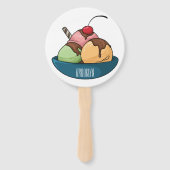 Ice Creme Cartoon Illustration Fächer (Rückseite)