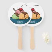 Ice Creme Cartoon Illustration Fächer (Vorne und Hinten)