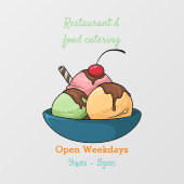 Ice Creme Cartoon Illustration Fensteraufkleber (Blatt)