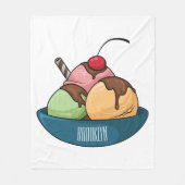 Ice Creme Cartoon Illustration Fleecedecke (Vorderseite)