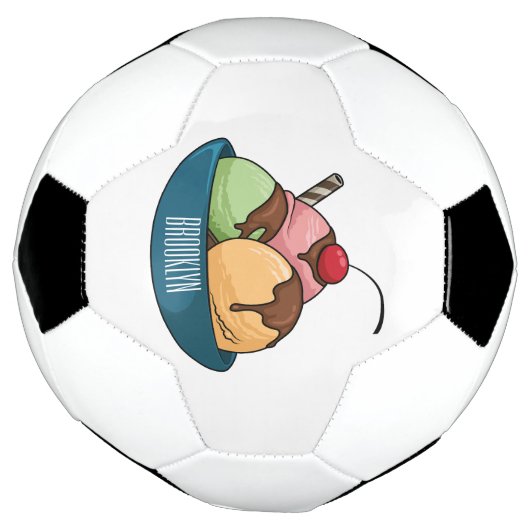 Ice Creme Cartoon Illustration Fußball (Gedreht)