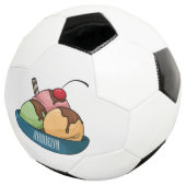 Ice Creme Cartoon Illustration Fußball (Dreiviertel)
