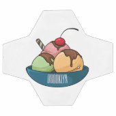 Ice Creme Cartoon Illustration Fußball (Flach)