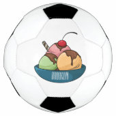Ice Creme Cartoon Illustration Fußball (Vorderseite)