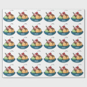 Ice Creme Cartoon Illustration Geschenkpapier (Flach)