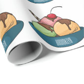 Ice Creme Cartoon Illustration Geschenkpapier (Rolleneckpunkt)