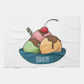 Ice Creme Cartoon Illustration Geschirrtuch (Horizontal)