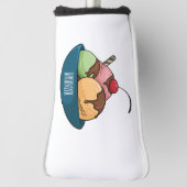 Ice Creme Cartoon Illustration Golf Headcover (Rotieren 90)