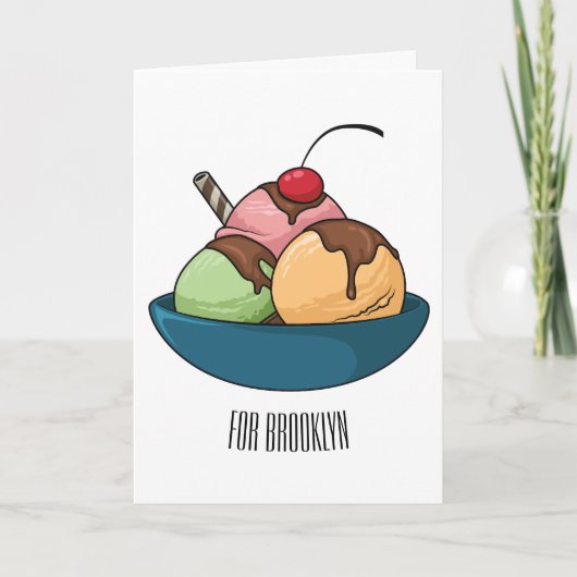 Ice Creme Cartoon Illustration Karte (Vorderseite)