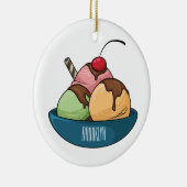 Ice Creme Cartoon Illustration Keramik Ornament (Rechts)
