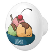Ice Creme Cartoon Illustration Keramikknauf (Rechts)