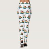 Ice Creme Cartoon Illustration Leggings (Rückseite)