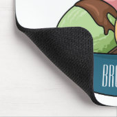 Ice Creme Cartoon Illustration Mousepad (Ecke)