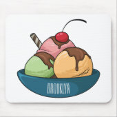 Ice Creme Cartoon Illustration Mousepad (Vorne)