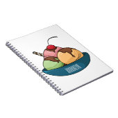 Ice Creme Cartoon Illustration Notizblock (Rechte Seite)