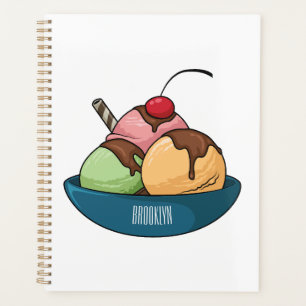 Ice Creme Cartoon Illustration Planer