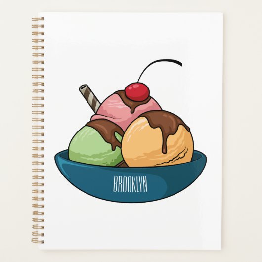 Ice Creme Cartoon Illustration Planer (Vorderseite)