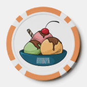 Ice Creme Cartoon Illustration Pokerchips (Rückseite)