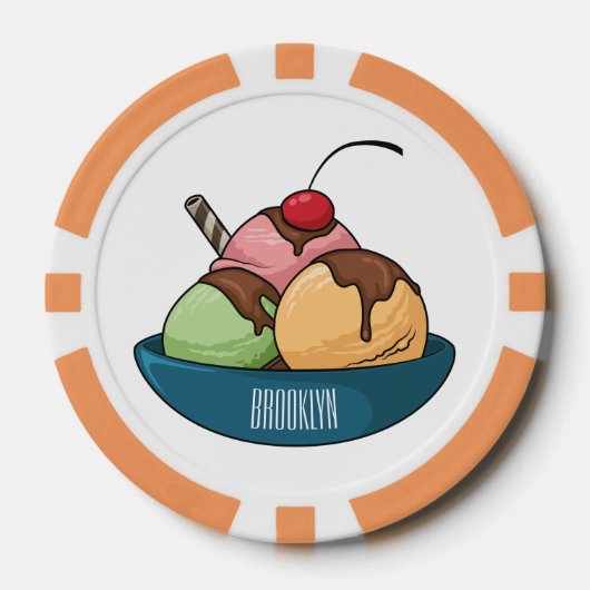 Ice Creme Cartoon Illustration Pokerchips (Vorderseite)