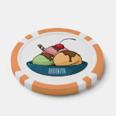 Ice Creme Cartoon Illustration Pokerchips (Einzeln)