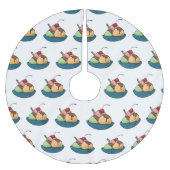 Ice Creme Cartoon Illustration Polyester Weihnachtsbaumdecke (Vorderseite)