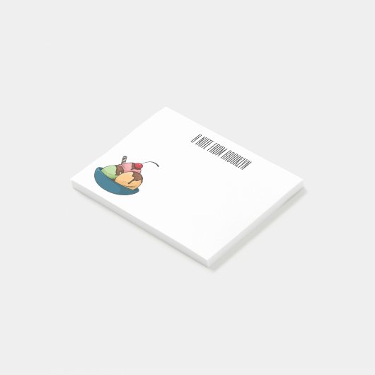 Ice Creme Cartoon Illustration Post-it Klebezettel (angewinkelt)