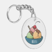 Ice Creme Cartoon Illustration Schlüsselanhänger (Vorderseite links)