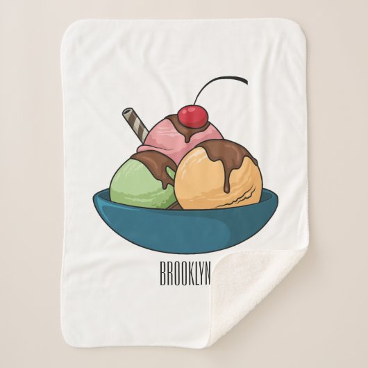 Ice Creme Cartoon Illustration Sherpadecke (Vorderseite)