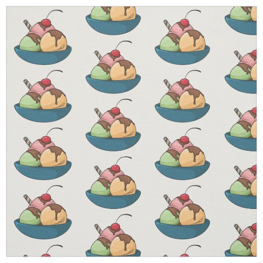 Ice Creme Cartoon Illustration Stoff (Muster)