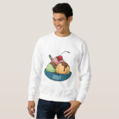 Ice Creme Cartoon Illustration Sweatshirt (Vorne ganz)