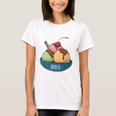 Ice Creme Cartoon Illustration T-Shirt (Vorderseite)