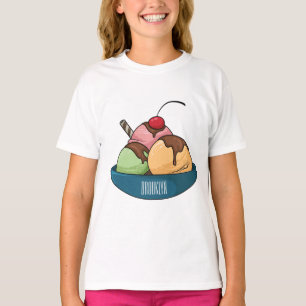 Ice Creme Cartoon Illustration T-Shirt