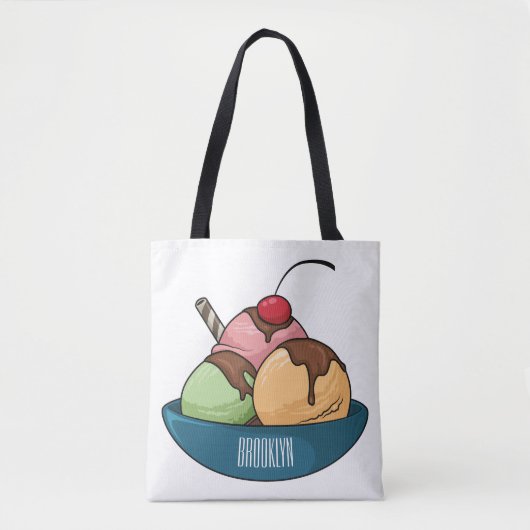 Ice Creme Cartoon Illustration Tasche (Vorderseite)