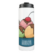 Ice Creme Cartoon Illustration Thermosbecher (Vorderseite)