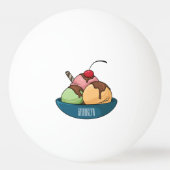 Ice Creme Cartoon Illustration Tischtennisball (Rückseite)