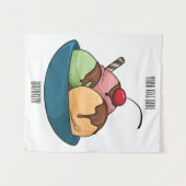 Ice Creme Cartoon Illustration Wandteppich (Vorderseite (Horizontal))