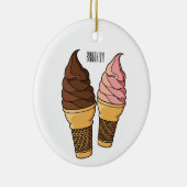 Ice-Creme-Cartoon Keramik Ornament (Rechts)