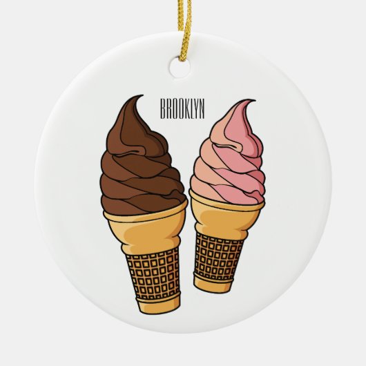 Ice-Creme-Cartoon Keramik Ornament (Vorne)
