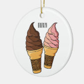 Ice-Creme-Cartoon Keramik Ornament (Links)