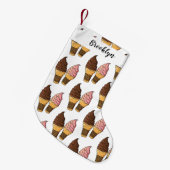 Ice-Creme-Cartoon Kleiner Weihnachtsstrumpf (Vorderansicht (hängend))