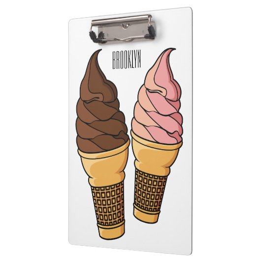 Ice-Creme-Cartoon Klemmbrett (Links)