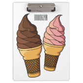 Ice-Creme-Cartoon Klemmbrett (Vorderseite)