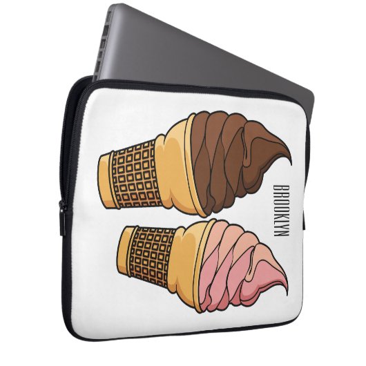 Ice-Creme-Cartoon Laptopschutzhülle (Vorne Rechts)
