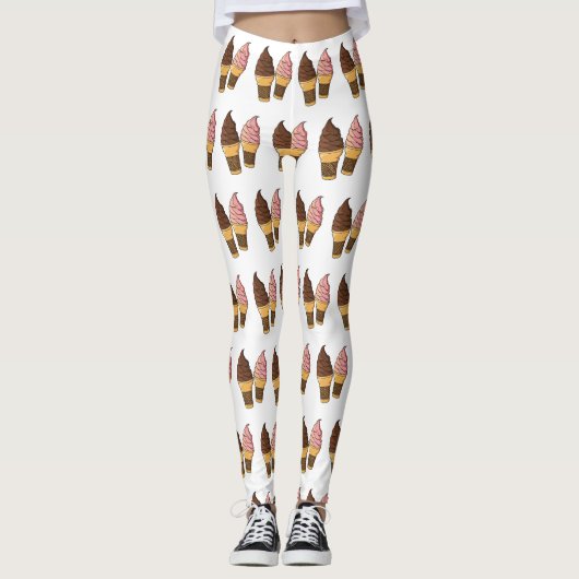 Ice-Creme-Cartoon Leggings (Vorderseite)