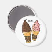 Ice-Creme-Cartoon Magnet (Vorderseite/Rückseite)