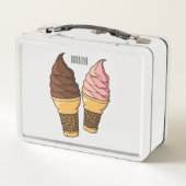 Ice-Creme-Cartoon Metall Brotdose (Rückseite)