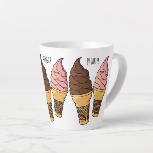 Ice-Creme-Cartoon Milchtasse (Rechte Ecke)