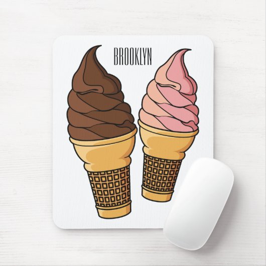 Ice-Creme-Cartoon Mousepad (Mit Mouse)