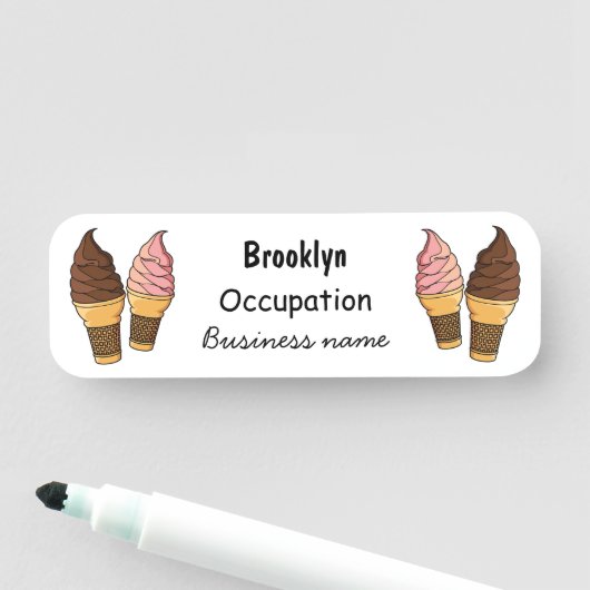 Ice-Creme-Cartoon Namensschild (Beispiel)